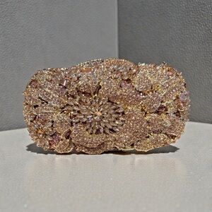 Elegant Gold Floral Clutch